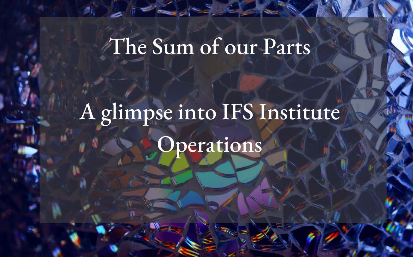 mosiac image with the words The Sum of our Parts - A glimpse into IFS Institute operations