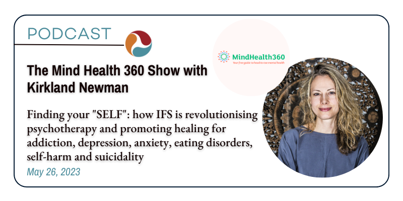 Rectangle with Podcast and IFSI icon The Mind Health 360 Show with  Kirkland Newman text and headshots