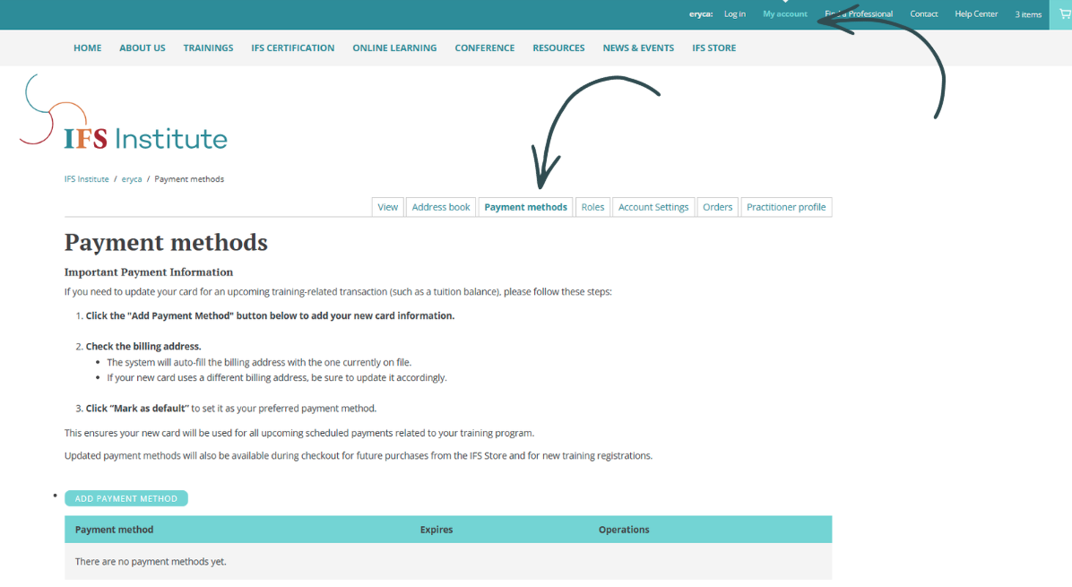 Manage Your Payment Method | IFS Institute