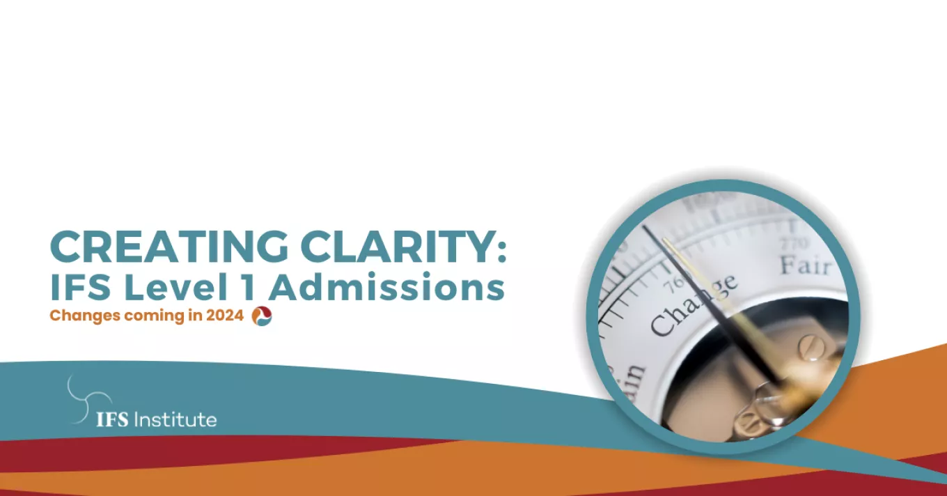 Image of a compass with the text Creating Clarity: IFS Level 1 Admissions changes coming in 2024