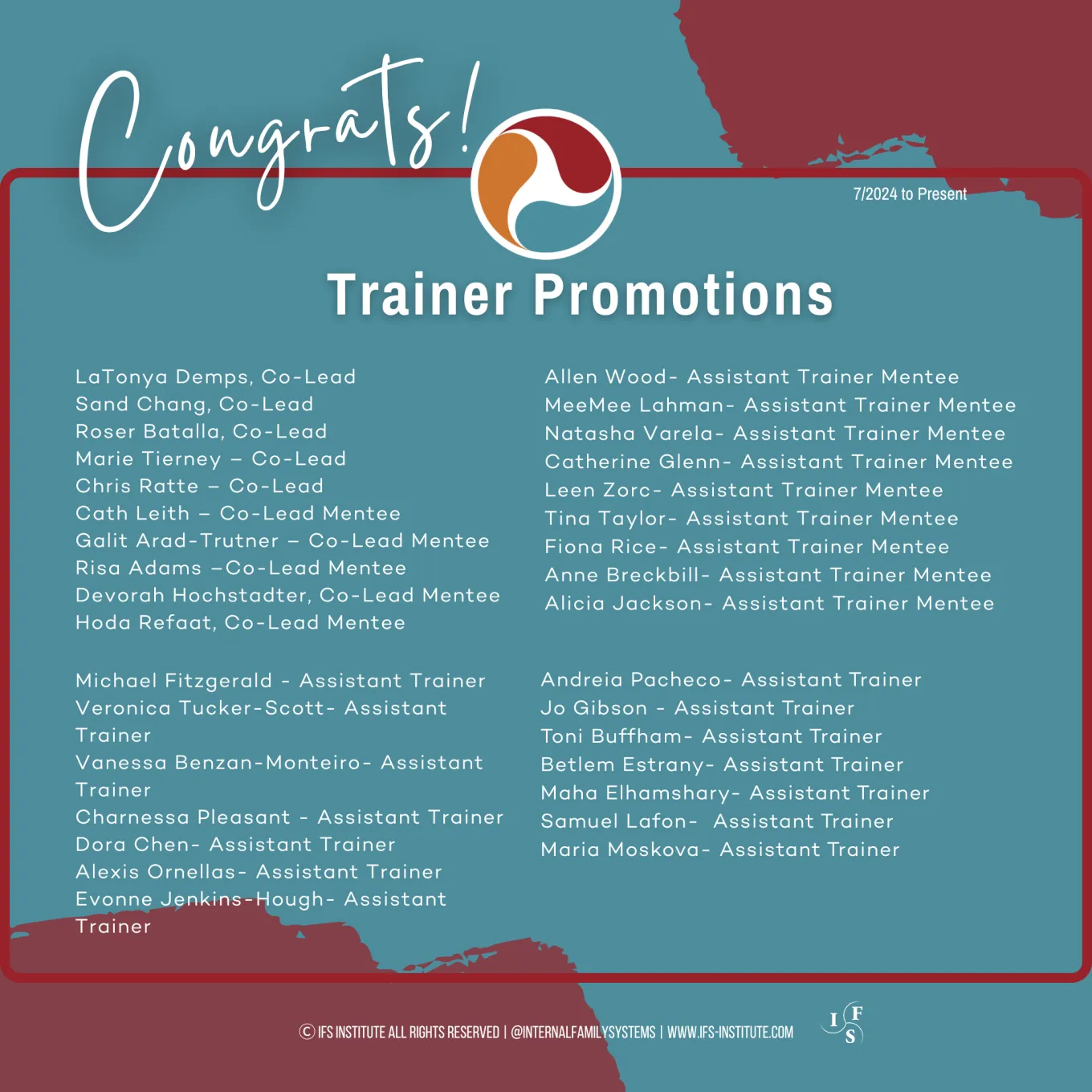 Fall 2025 Trainer Promotions since July 2024